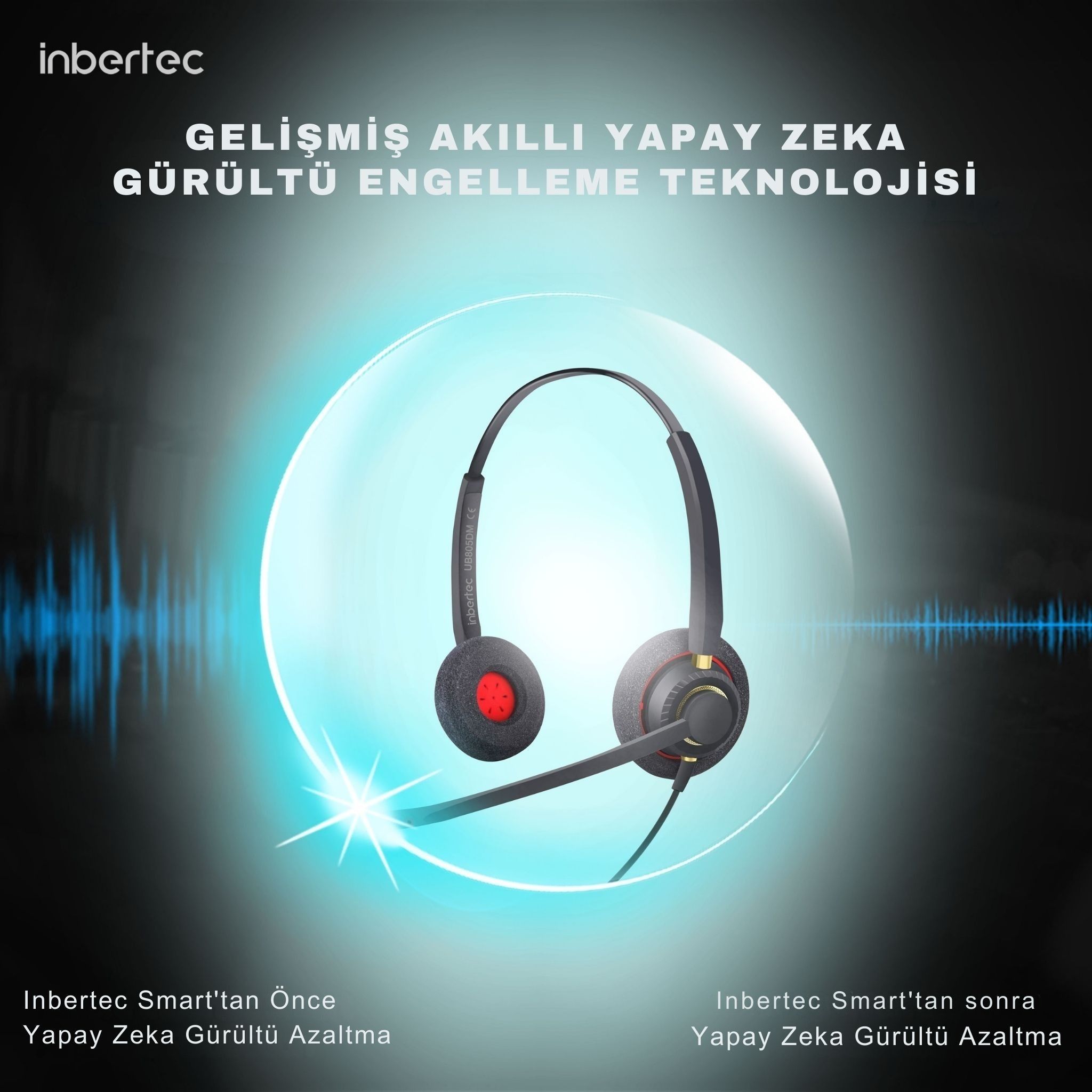 Inbertec UB805DM Duo &Ccedil;ağrı Merkezi Kulaklığı